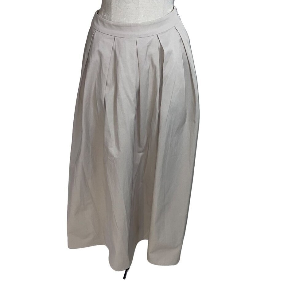 Mare Mare x Anthropologie Womens Skirt Size XS Beige Pleated Maxi Pockets